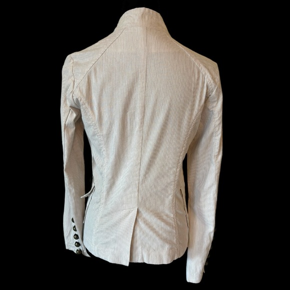 Cino Pinstripe Brass Button Military Jacket XS - Picture 11 of 12